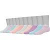 Hanes Girls’ Ankle Socks, Comfortsoft Soft Stretch Socks for Girls, Assorted, 10-pair Pack(Pink/Lavender/Teal)
