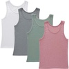Hanes Girl’s Originals Tank Pack, Supersoft Tank Top for Girls, Modal Stretch Rib Tanks, 4-Pack(White/Grey/Mint/Pink 4-pack)