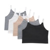 Hanes Girls’ Originals Tween Underwear Crop Cami Pack, Fashion Assorted, 5-Pack(Beige  Grey  Black)