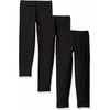 Hanes Girls’ Stretch Leggings Value Pack, 3-Pack(Black)