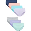 Hanes Girls’ Underwear Hipsters, 7-pack, Pure Comfort Microfiber Hipster Panties for Girls, Assorted(Aqua/Purple/Coral/Blue)
