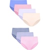 Hanes Girls’ Underwear Hipsters, 7-pack, Pure Comfort Microfiber Hipster Panties for Girls, Assorted(Blush/Blue/Purple)