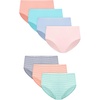 Hanes Girls’ Underwear Hipsters, 7-pack, Pure Comfort Microfiber Hipster Panties for Girls, Assorted(Coral/Blue/Aqua)