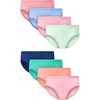 Hanes Girls’ Underwear Hipsters, 7-pack, Pure Comfort Microfiber Hipster Panties for Girls, Assorted(Green  Peach  Blue  Pink  Teal)