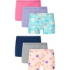 Hanes Girls and Toddlers Cartwheel Play Shorts, 4 or 6 Pack, Cotton Stretch(Blue/Grey/Stars/Purple/Hearts – 6 Pack)