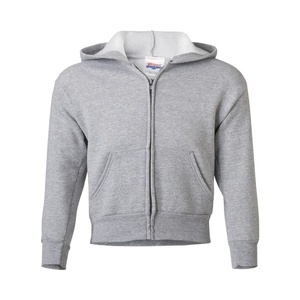 Hanes Big Boys’ Eco Smart Fleece Zip Hood, Black, Large(Light Steel)