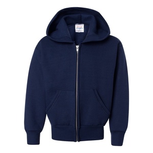 Hanes Big Boys’ Eco Smart Fleece Zip Hood, Black, Large(Navy)