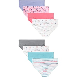 Hanes Girls’ And Toddler Organic Underwear, Brief & Hipster, 8-pack, Pure Comfort Organic 100% Cotton Panties(Blue  Flowers  Butterflies  Pink)