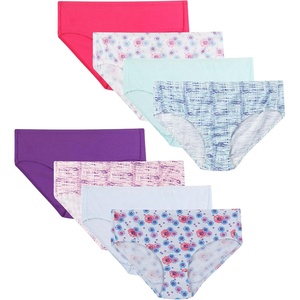 Hanes Girls’ And Toddler Organic Underwear, Brief & Hipster, 8-pack, Pure Comfort Organic 100% Cotton Panties(Brief – Pink Blue Solids & Patterns)