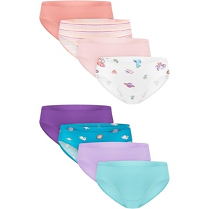 Hanes Girls’ And Toddler Organic Underwear, Brief & Hipster, 8-pack, Pure Comfort Organic 100% Cotton Panties(Peach/Blue/Purple/White)