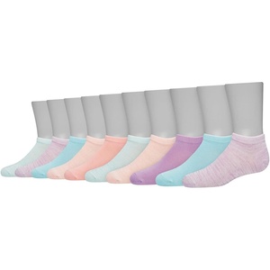 Hanes Girls’ Ankle Socks, Comfortsoft Soft Stretch Socks for Girls, Assorted, 10-pair Pack(Pink/Lavender/Teal)