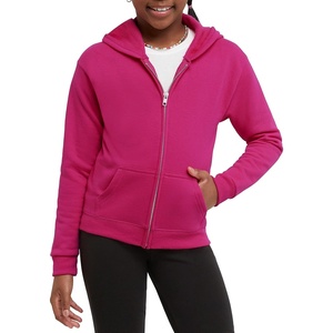 Hanes Girls’ Comfortsoft Ecosmart Full-Zip Hoodie(Amaranth)