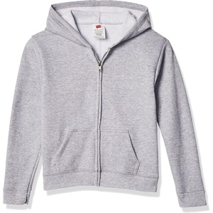 Hanes Girls’ Comfortsoft Ecosmart Full-Zip Hoodie(Light Steel)