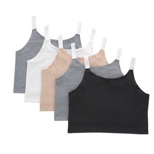 Hanes Girls’ Originals Tween Underwear Crop Cami Pack, Fashion Assorted, 5-Pack(Beige  Grey  Black)