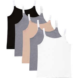 Hanes Girls’ Originals Tween Underwear Crop Cami Pack, Fashion Assorted, 5-Pack(Black  Nude  Grey  White)