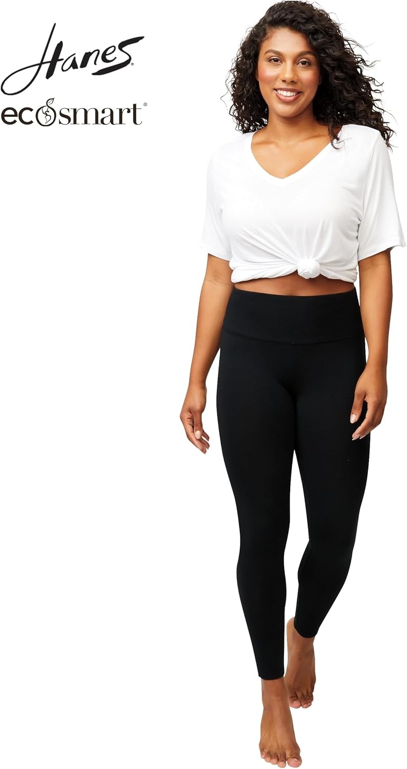 image:imageHanes EcoSmart HighWaisted Shaping LeggingsBlack