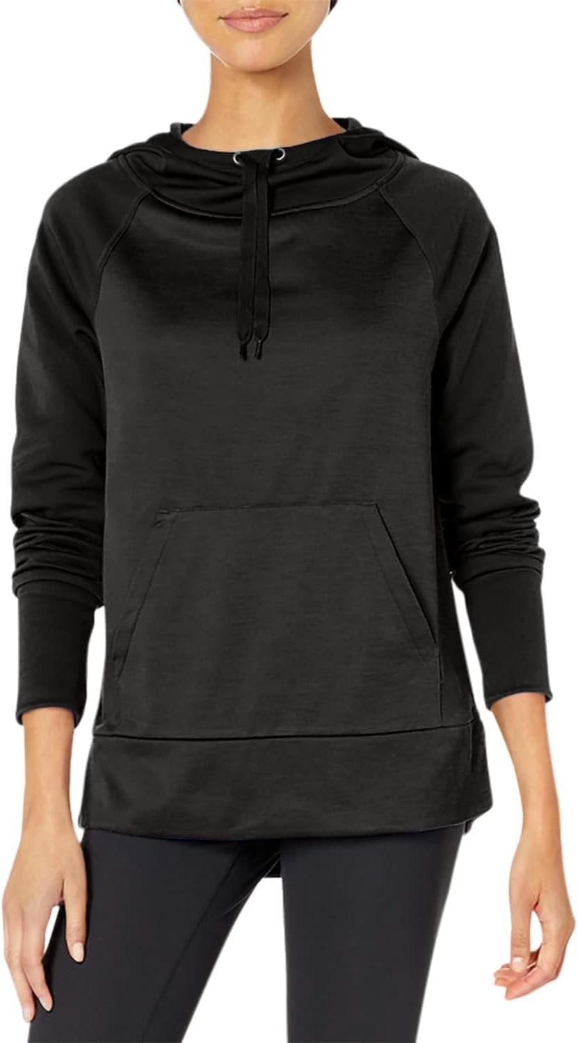 image:imageHanes Sport Womens Performance Fleece Pullover HoodieBlack SolidBlack Heather