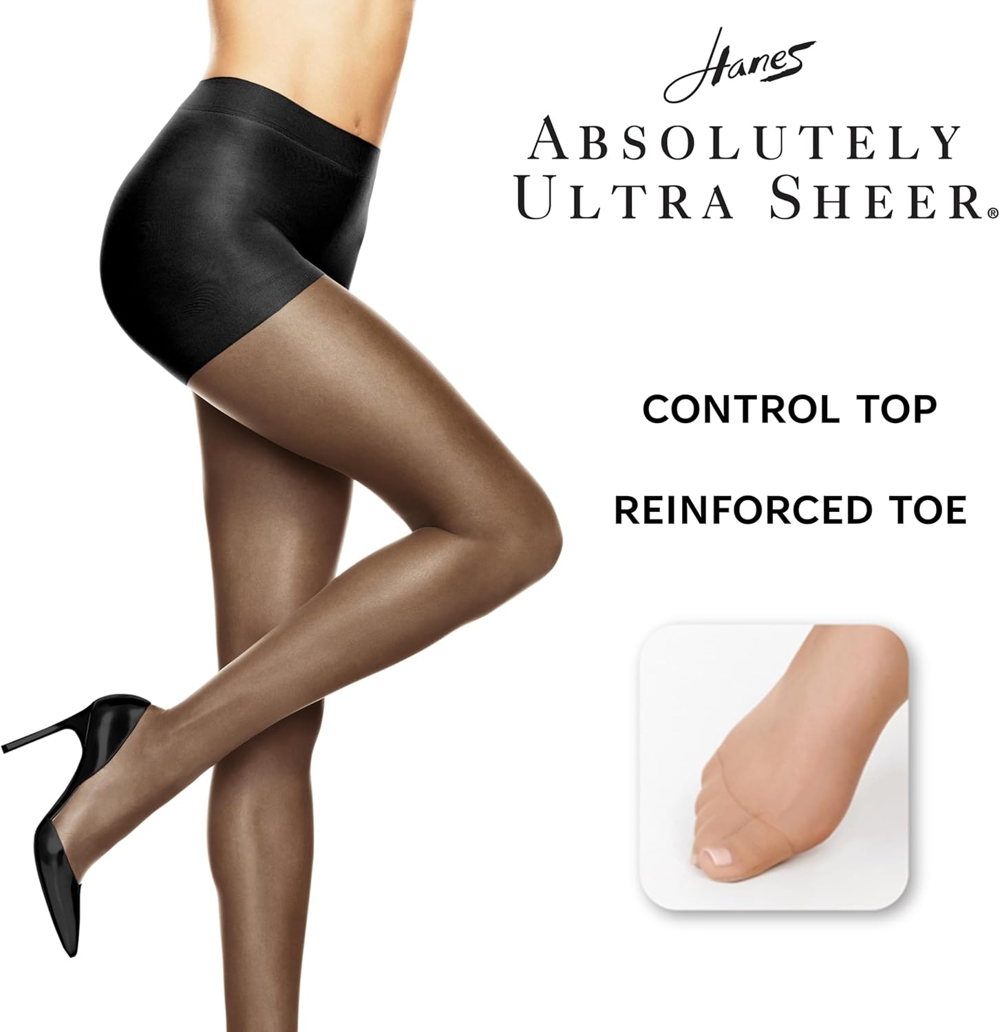 image:imageHanes Womens Absolutely Ultra Sheer Control Top with Reinforced ToeGentle Brown
