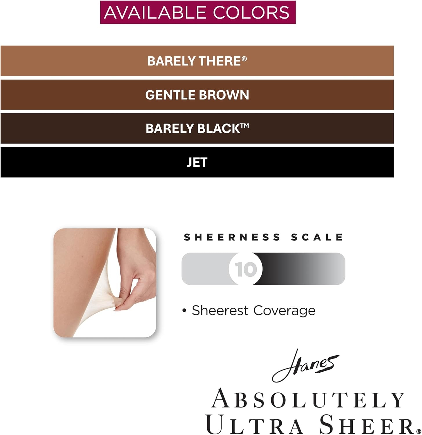 image:imageHanes Womens Absolutely Ultra Sheer Control Top with Reinforced ToeGentle Brown