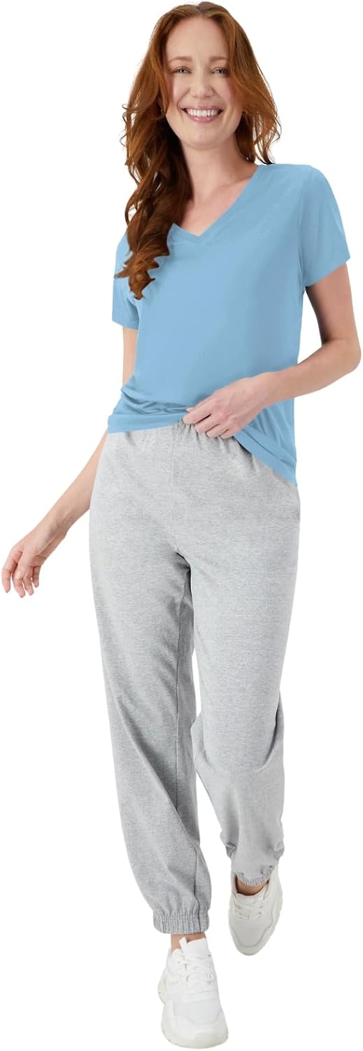 image:imageHanes Womens Athletic TShirt Cool DRI VNeck Performance TeeLight Blue 1 Pack