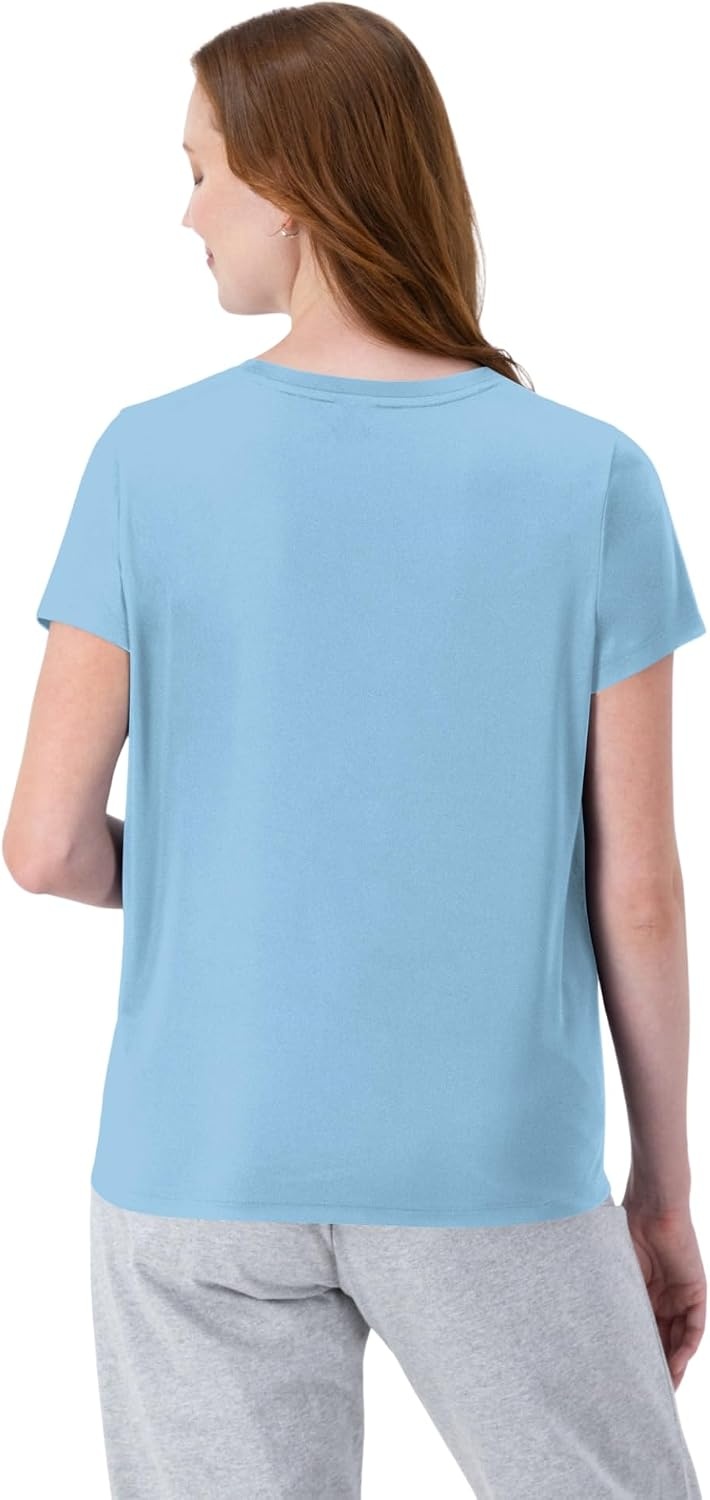 image:imageHanes Womens Athletic TShirt Cool DRI VNeck Performance TeeLight Blue 1 Pack
