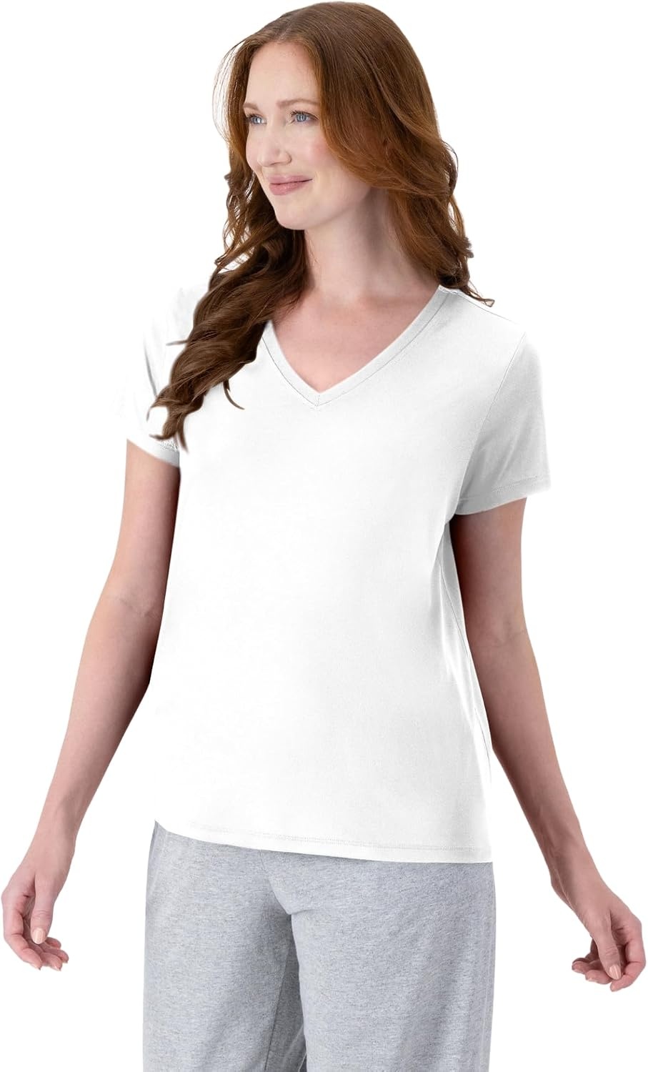 image:imageHanes Womens Athletic TShirt Cool DRI VNeck Performance TeeWhite 1 Pack
