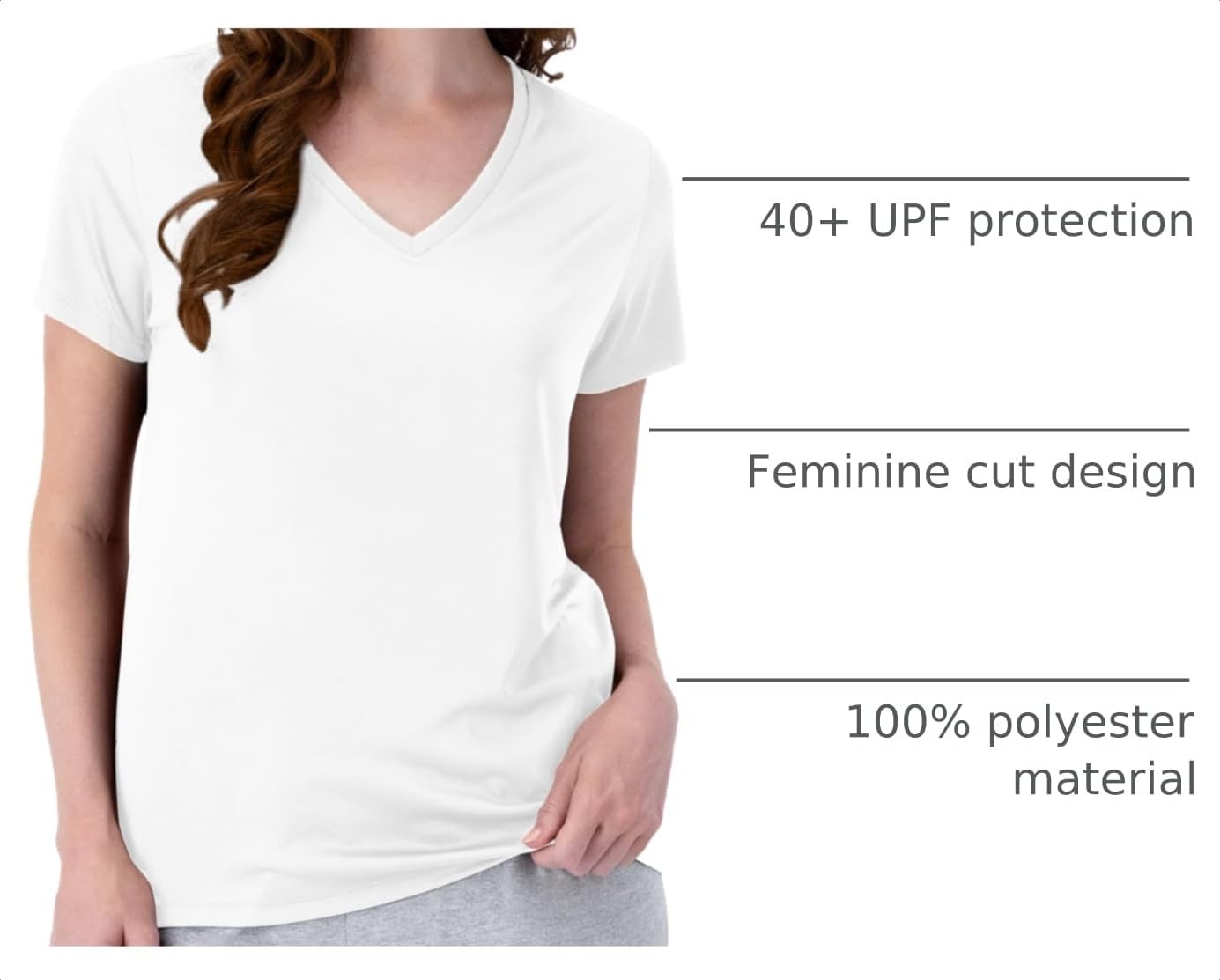 image:imageHanes Womens Athletic TShirt Cool DRI VNeck Performance TeeWhite 1 Pack