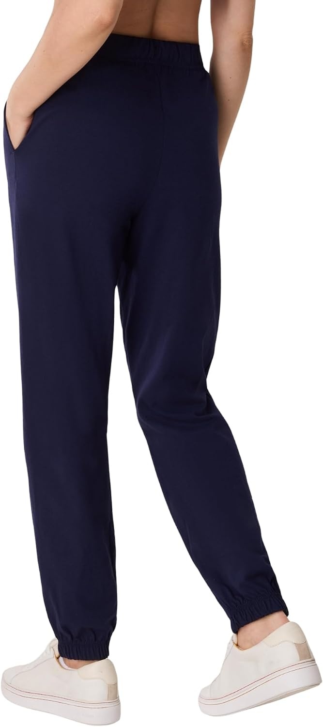 image:imageHanes Womens Essentials Cotton Joggers Jersey Drawstring Pants for WomenAthletic Navy