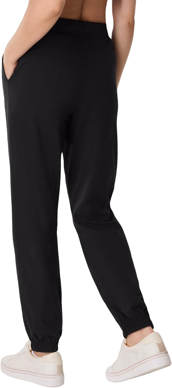 image:imageHanes Womens Essentials Cotton Joggers Jersey Drawstring Pants for WomenBlack