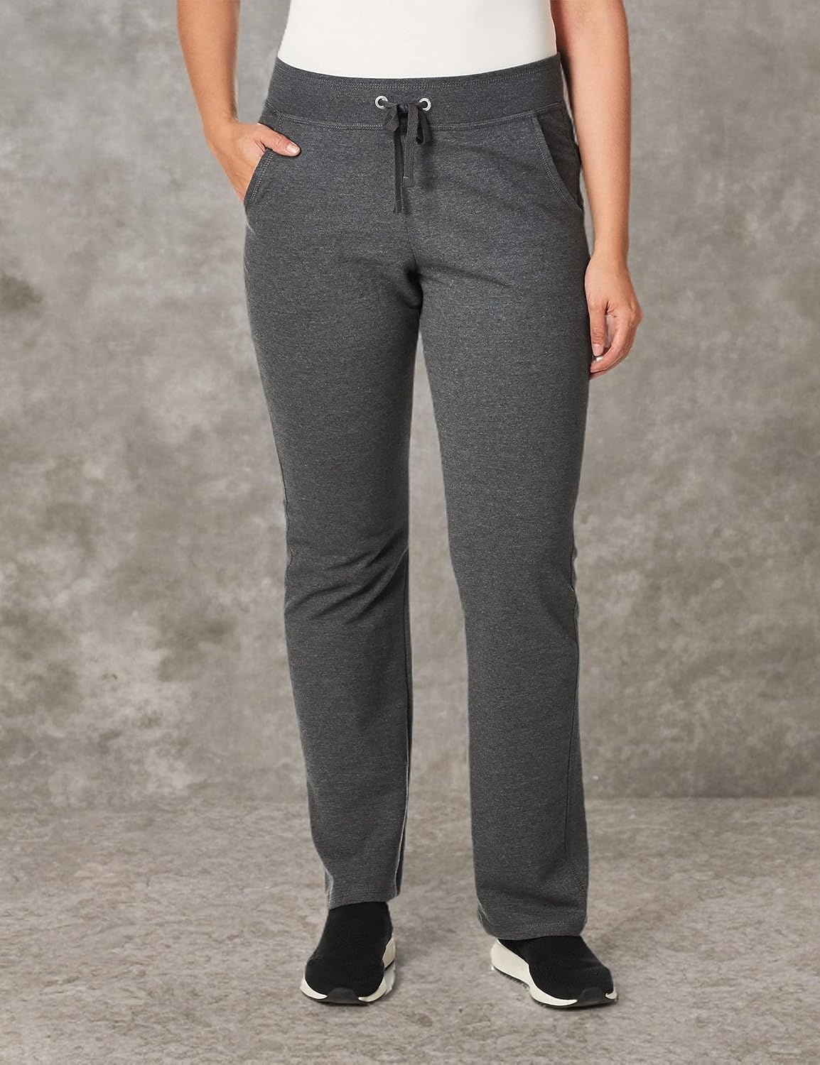 image:imageHanes Womens French Terry Pants Pocket Lounge Pants for Women LighterThanFleece Loungewear 31Charcoal Heather