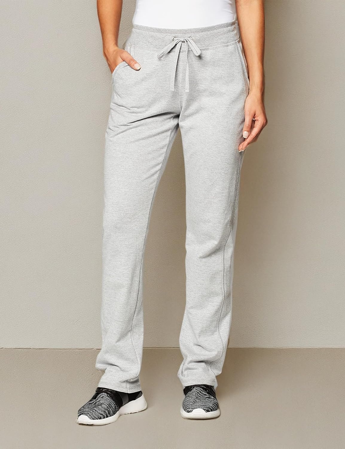 image:imageHanes Womens French Terry Pants Pocket Lounge Pants for Women LighterThanFleece Loungewear 31Light Steel