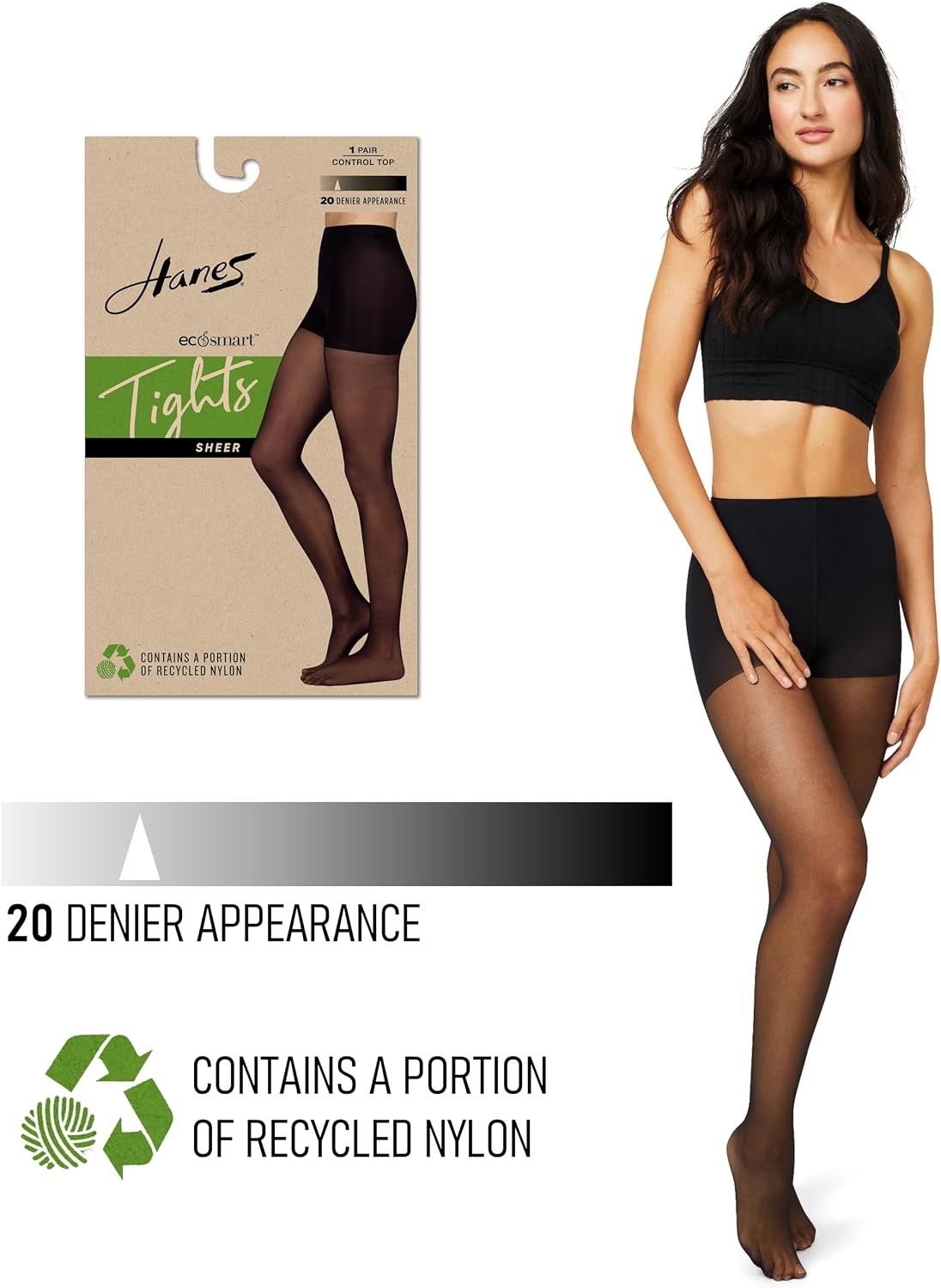 image:imageHanes Womens Hanes Ecosmart Sheer TightsBlack
