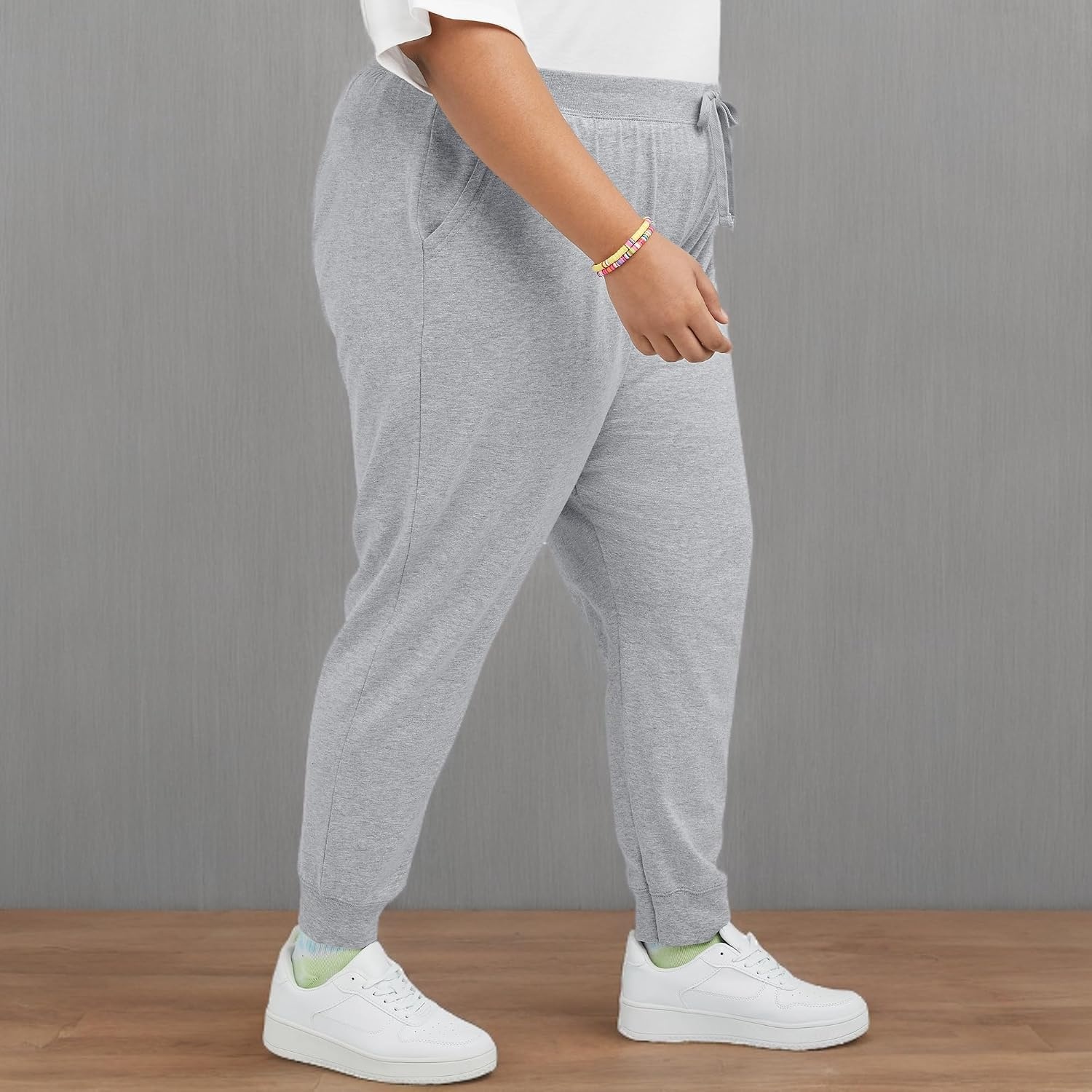 image:imageHanes Womens Hanes Originals Womens Joggers 100 Cotton JerseyLight Steel