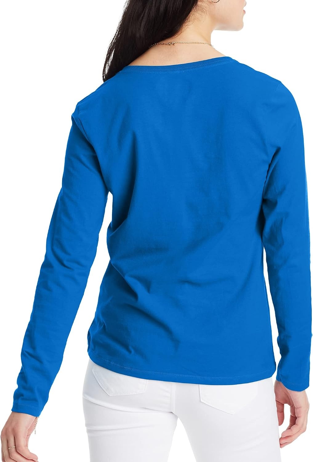 image:imageHanes Womens Long Sleeve Cotton TShirt Lightweight Crewneck and VNeck Tee for Women Modern FitDeep Dive