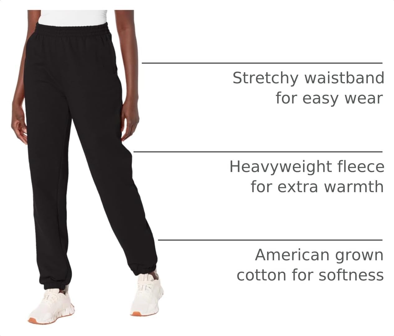 image:imageHanes Womens Originals Midweight Fleece Joggers Sweatpants with Pockets 30 PlusBlack