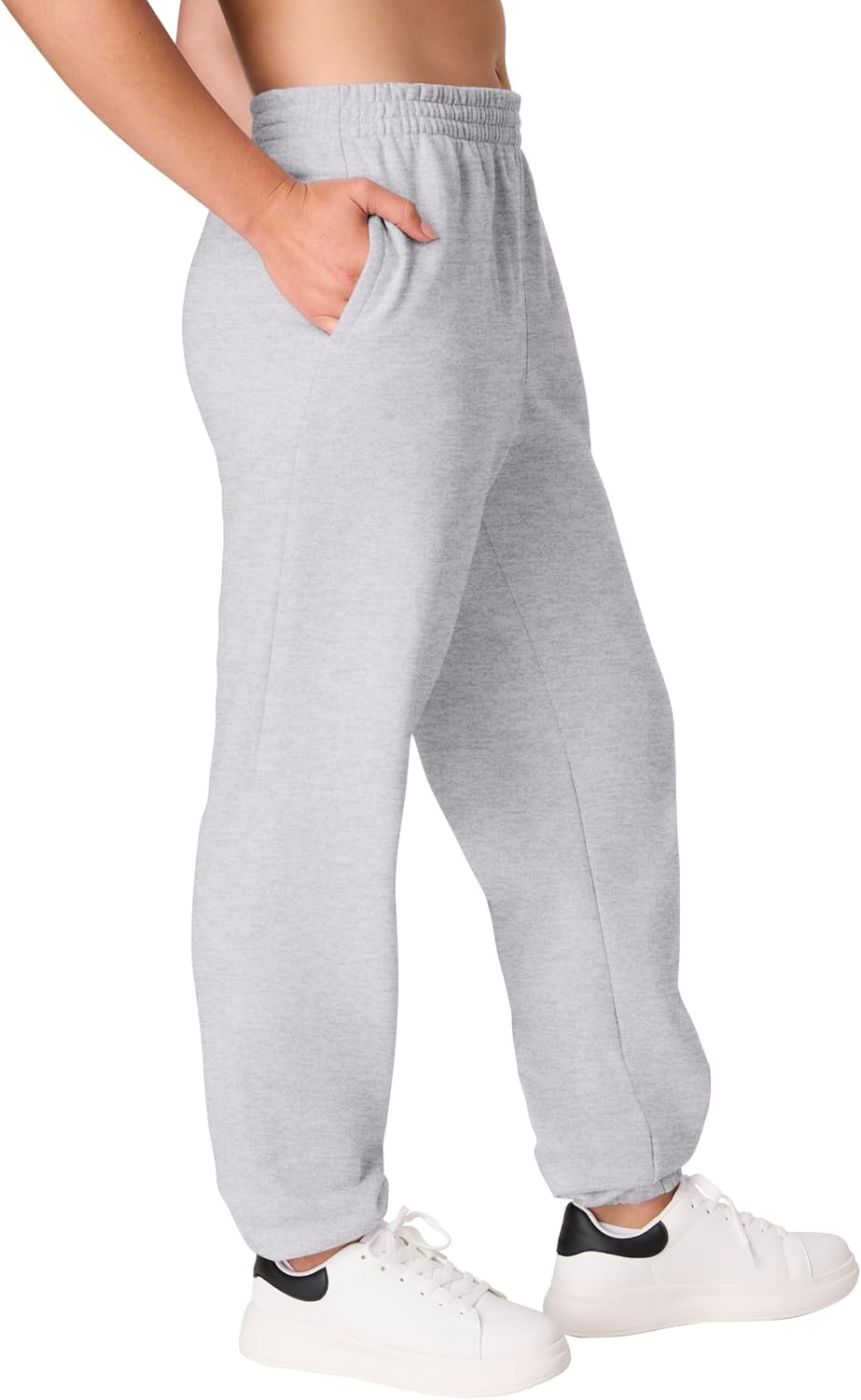 image:imageHanes Womens Originals Midweight Fleece Joggers Sweatpants with Pockets 30 PlusLight Steel