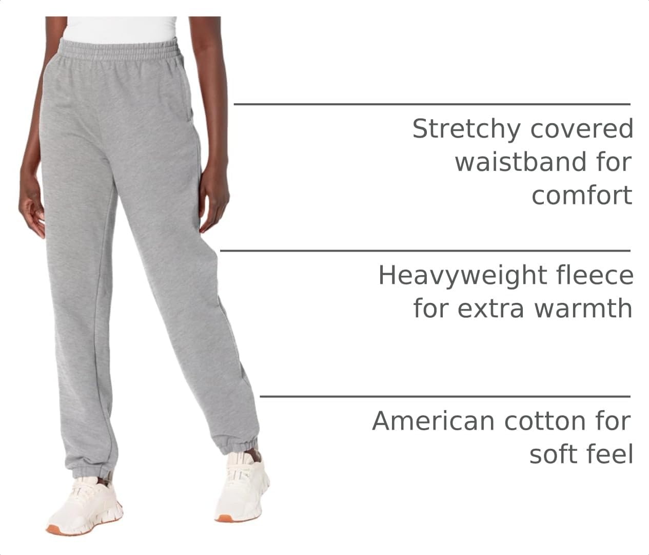 image:imageHanes Womens Originals Midweight Fleece Joggers Sweatpants with Pockets 30 PlusLight Steel