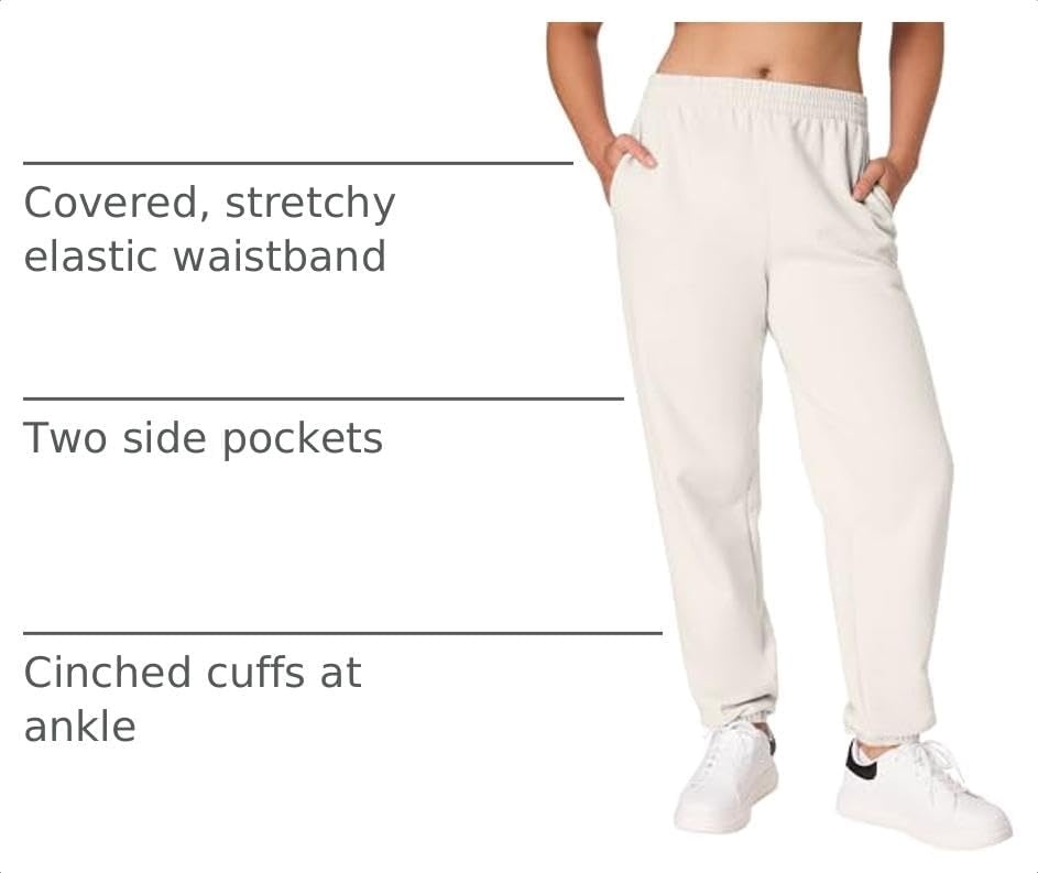 image:imageHanes Womens Originals Midweight Fleece Joggers Sweatpants with Pockets 30 PlusNatural