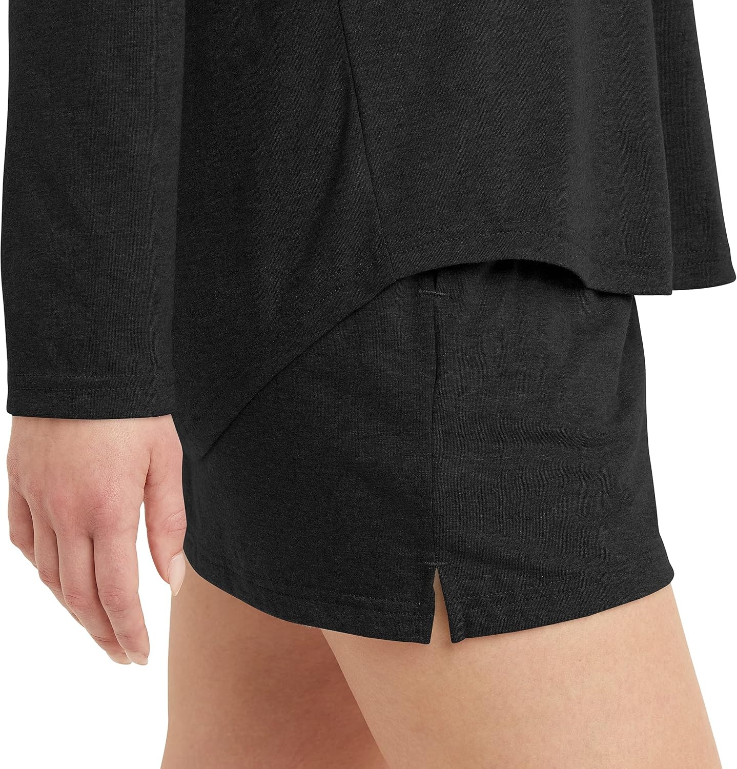 image:imageHanes Womens Originals TriBlend LongSleeve TShirt Crewneck Tee for Women Relaxed Fit Plus SizesBlack