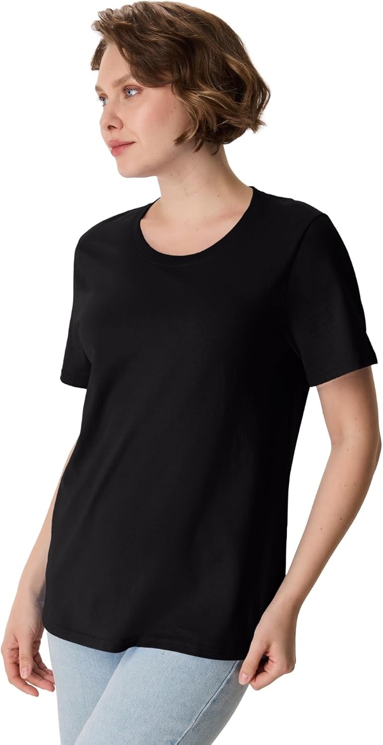 image:imageHanes Womens PerfectT Crewneck TShirt Lightweight Cotton Short Sleeve Tee for WomenBlack