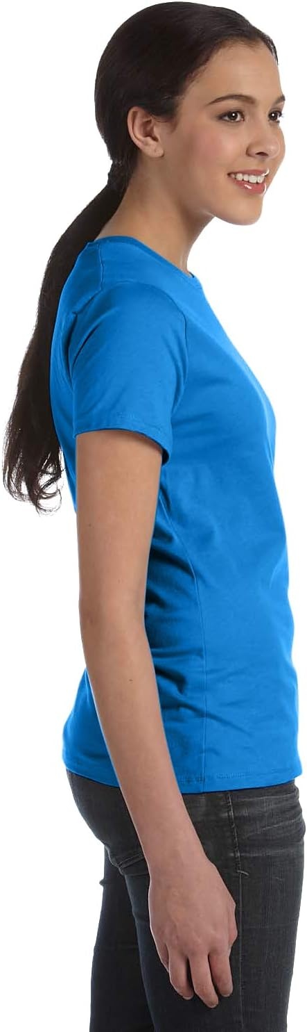 image:imageHanes Womens PerfectT Crewneck TShirt Lightweight Cotton Short Sleeve Tee for WomenBluebell Breeze