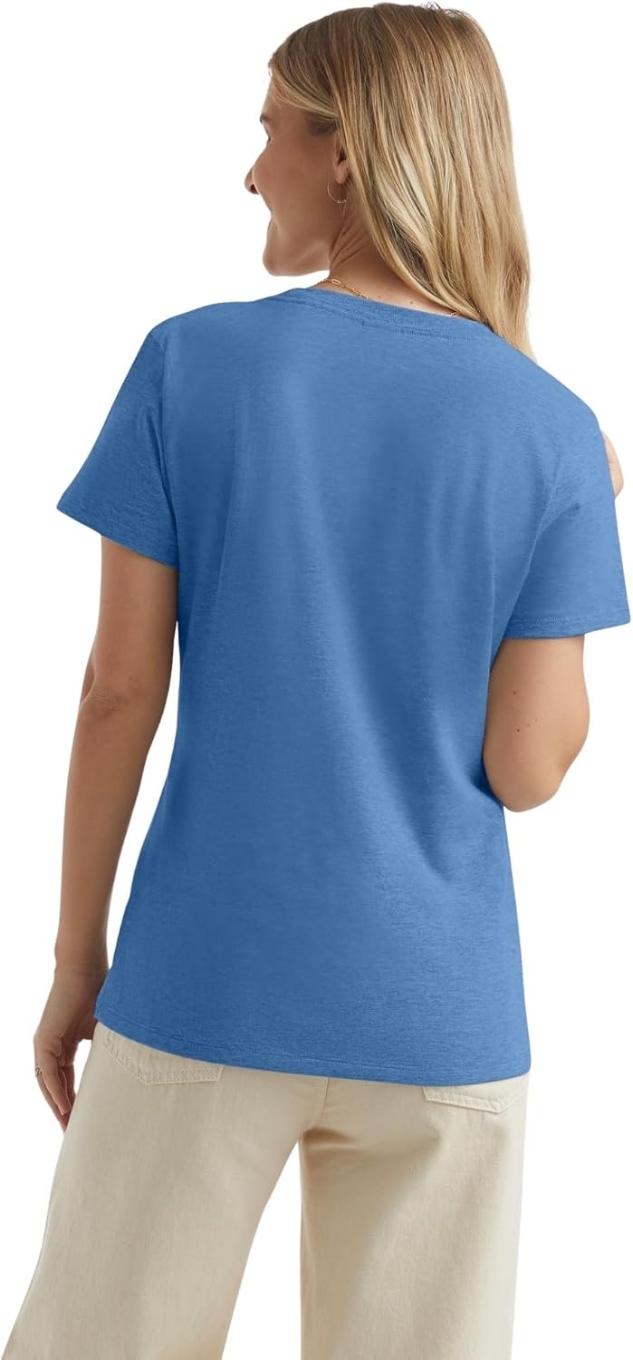 image:imageHanes Womens PerfectT Crewneck TShirt Lightweight Cotton Short Sleeve Tee for WomenCarolina Blue