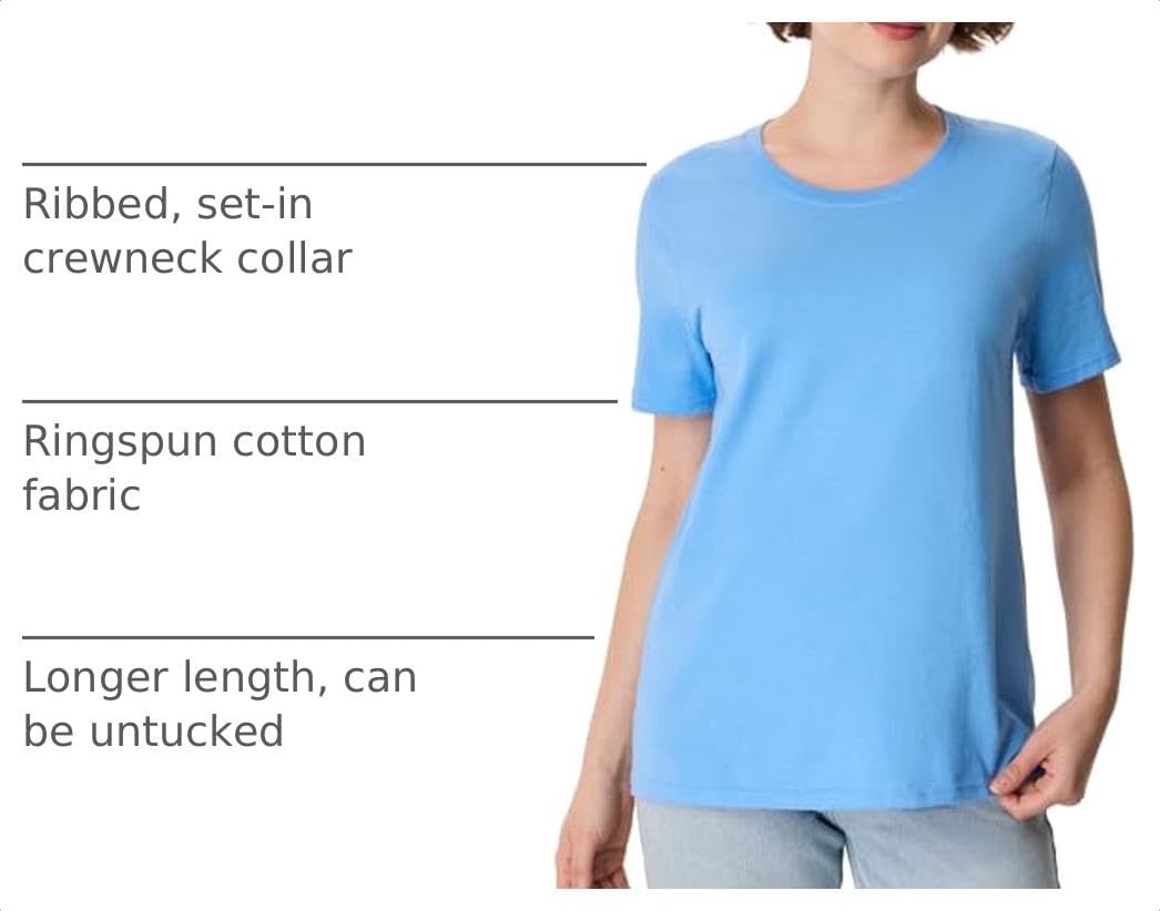 image:imageHanes Womens PerfectT Crewneck TShirt Lightweight Cotton Short Sleeve Tee for WomenCarolina Blue
