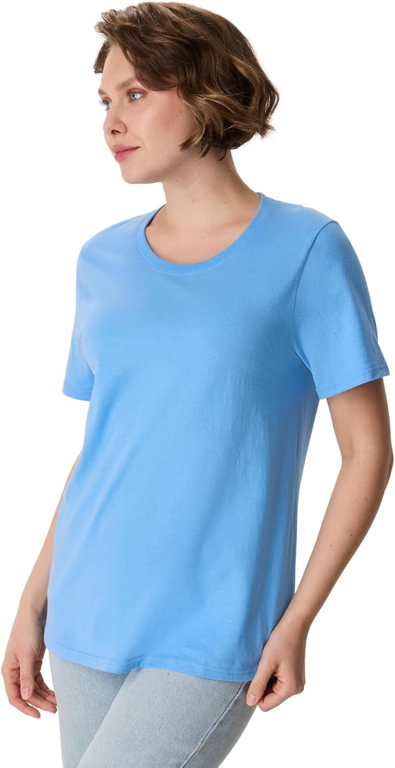 image:imageHanes Womens PerfectT Crewneck TShirt Lightweight Cotton Short Sleeve Tee for WomenCarolina Blue