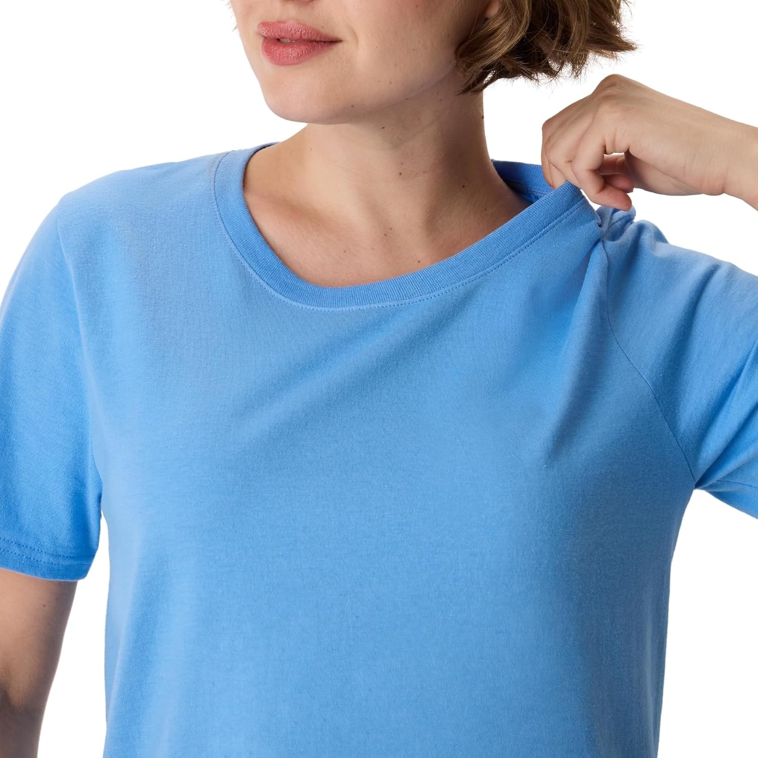 image:imageHanes Womens PerfectT Crewneck TShirt Lightweight Cotton Short Sleeve Tee for WomenCarolina Blue