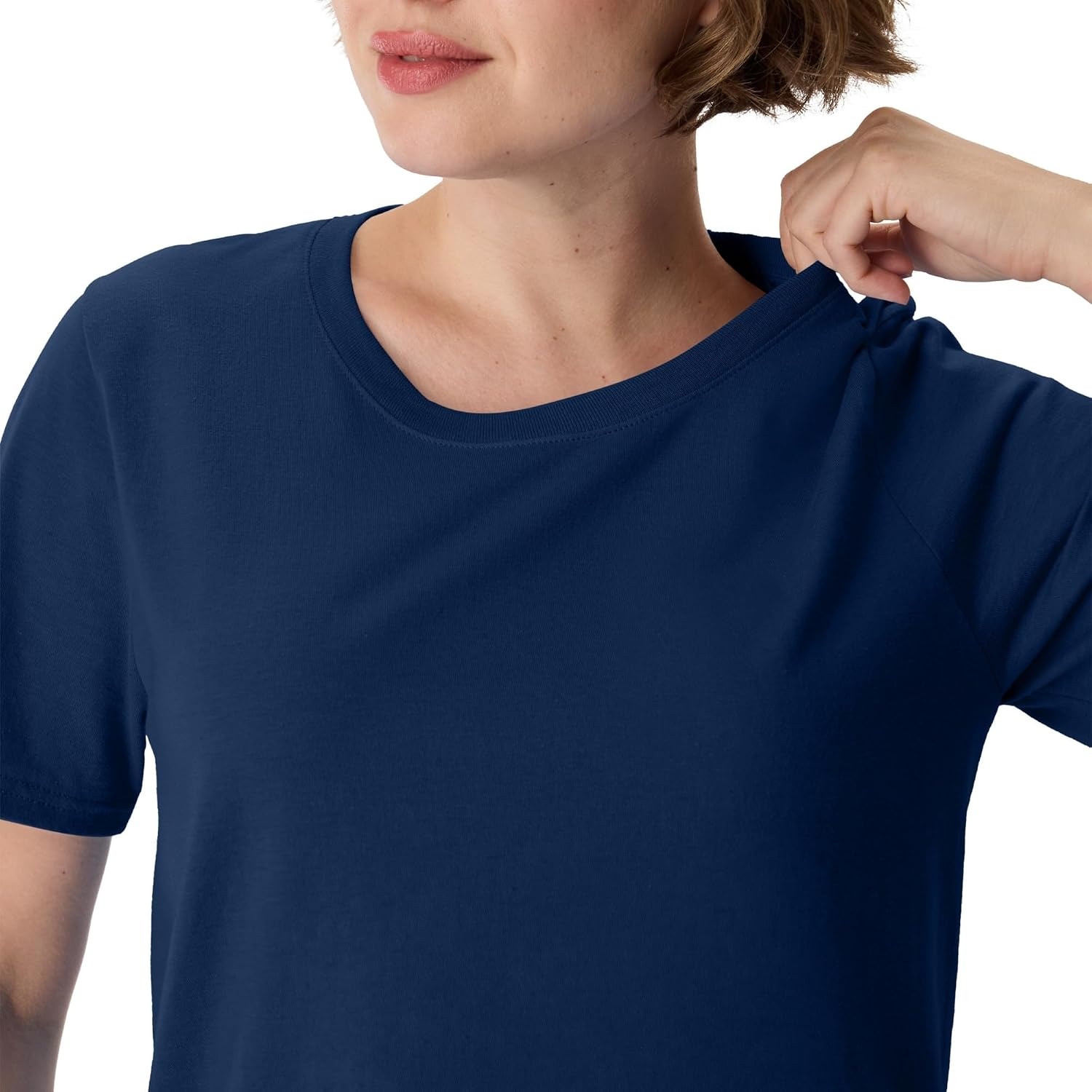 image:imageHanes Womens PerfectT Crewneck TShirt Lightweight Cotton Short Sleeve Tee for WomenNavy