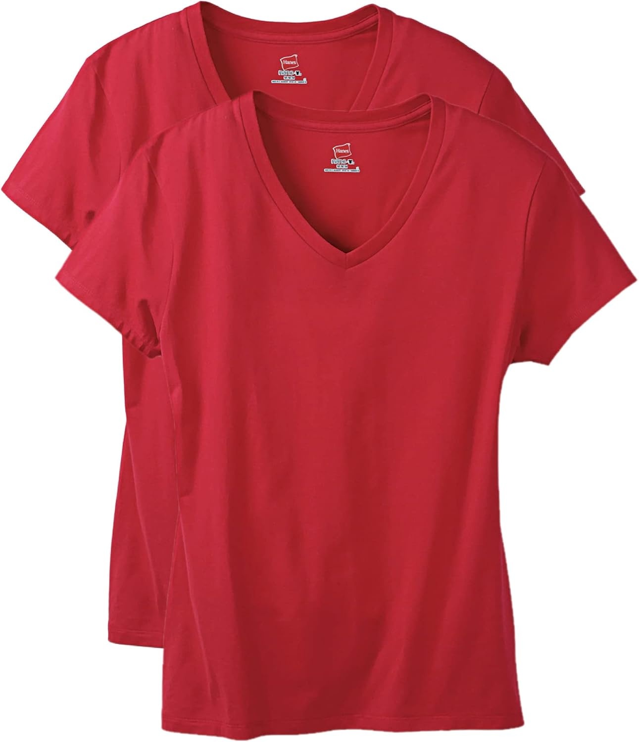 image:imageHanes Womens PerfectT Vneck Tshirt Cotton Short Sleeve Tee for Women 1 or 2PackDeep Red