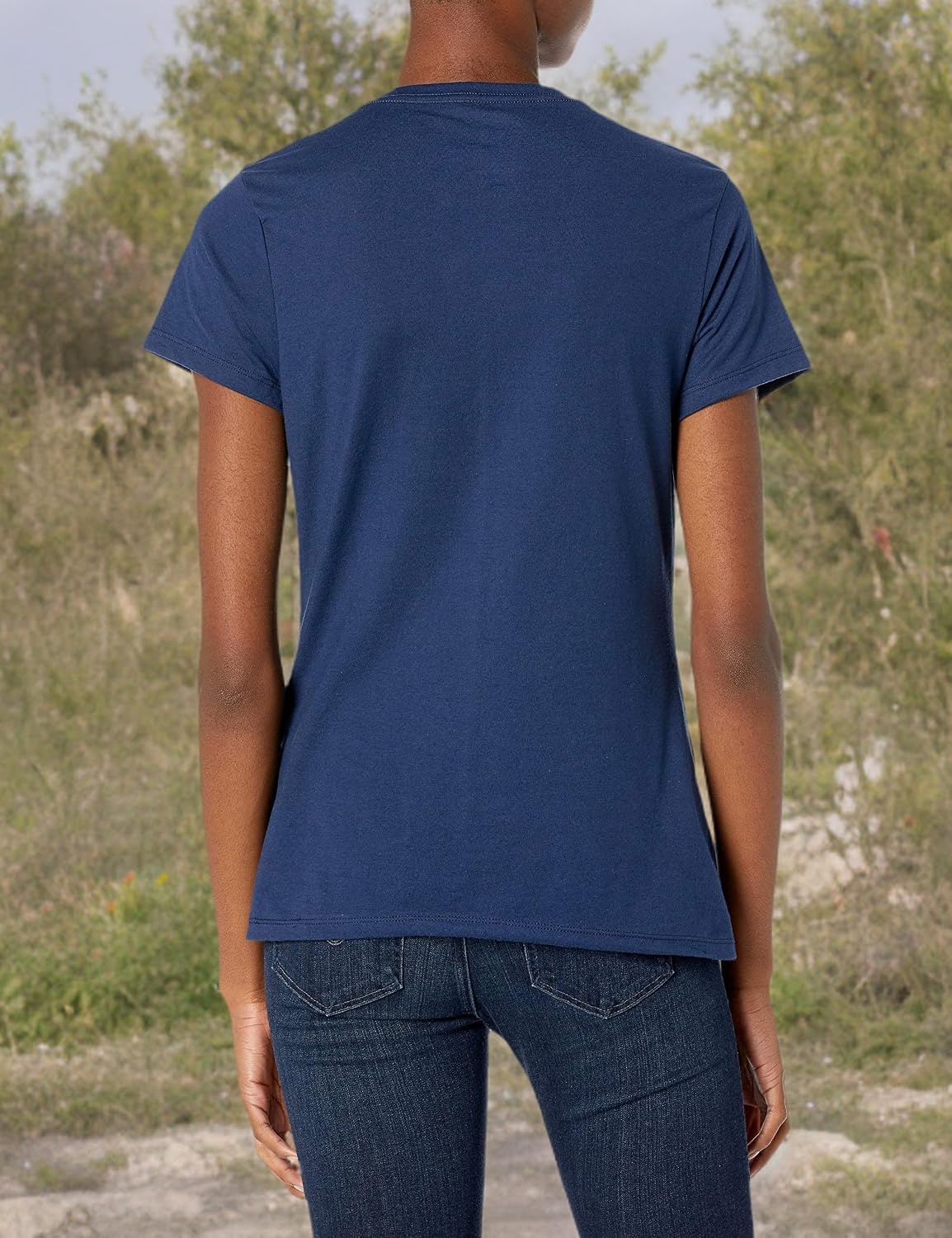 image:imageHanes Womens PerfectT Vneck Tshirt Cotton Short Sleeve Tee for Women 1 or 2PackNavy
