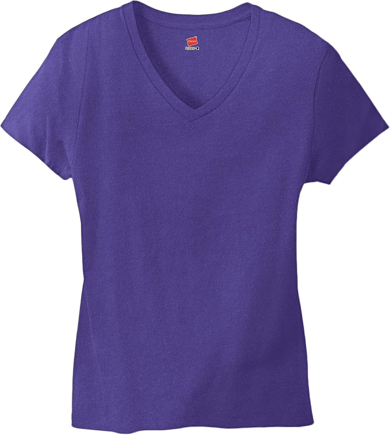 image:imageHanes Womens PerfectT Vneck Tshirt Cotton Short Sleeve Tee for Women 1 or 2PackPurple