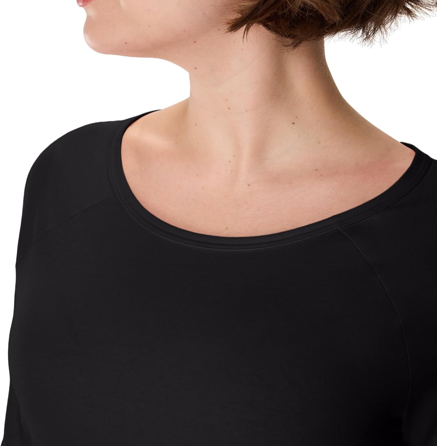 image:imageHanes Womens Raglan Sleeve Stretch Cotton Crewneck TeeBlack